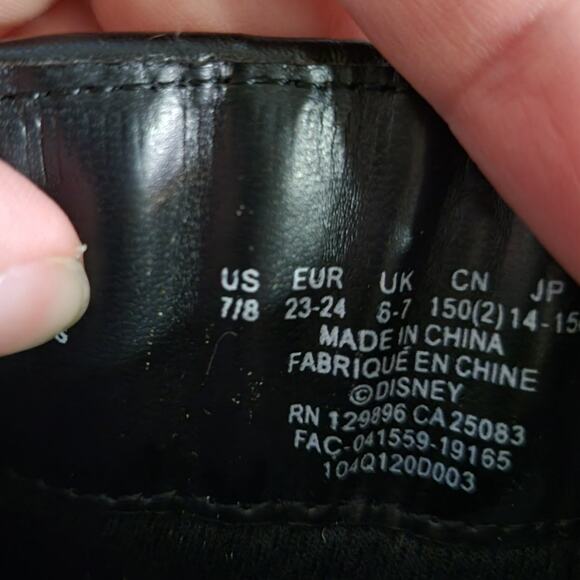 Disney Anna Costume Boots for Kids Frozen 2 Girls size 7/8 Black Zip Up Boots - Picture 7 of 7